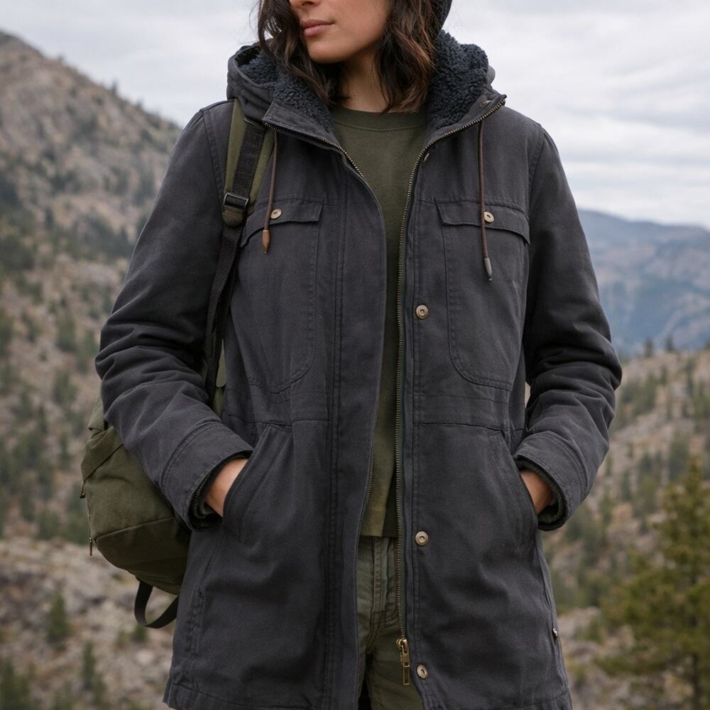 Patagonia Prairie Dawn Parka Sherpa Lined Hooded Coat Womens L RARE Gorpcore - Picture 10 of 16